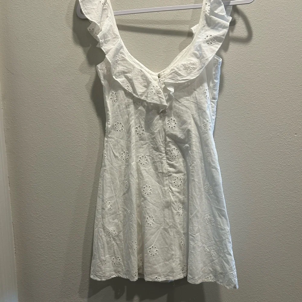Lulu's White Ruffle Mini Dress - Picture 3 of 4